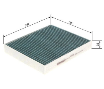 Филтър купе (поленов филтър) BOSCH 986 628 536 за FORD FOCUS II (DA) комби от 2004 до 2012