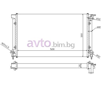 Воден радиатор размер 525/322/34 за VOLKSWAGEN GOLF I (155) кабриолет от 1979 до 1993