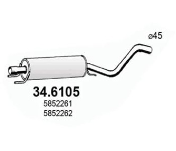 Средно гърне ASSO 34.6105 за OPEL ASTRA G (F67) кабриолет от 2001 до 2005