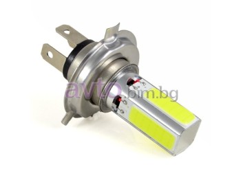 Диодна крушка H4 с COB LED 10-30V - бяла светлина