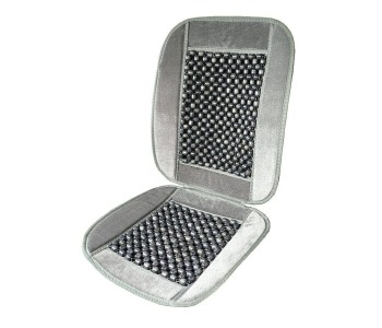 Калъф за седалка сив велур с метална украса - 1бр.