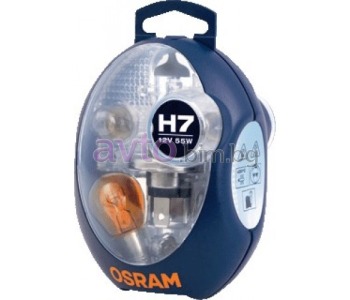 Комплект крушки и бушони OSRAM 12V - H7, P21W, PY21W, P21/5W, R5W, W5W, 15A, 20A, 30A