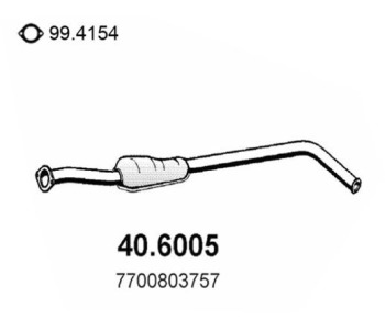 Средно гърне ASSO 40.6005 за RENAULT CLIO I (B/C57_, 5/357_) от 1990 до 1998
