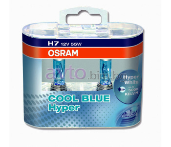 Крушки H7 12V 80W PX26d 5000K COOL BLUE HYPER 2бр. - Osram