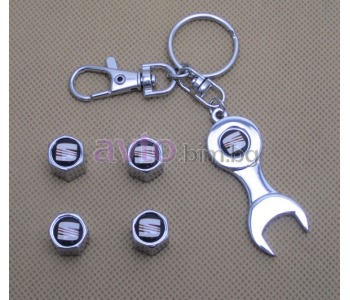 Ключодържател Сеат гаечен ключ с четири капачки за вентил