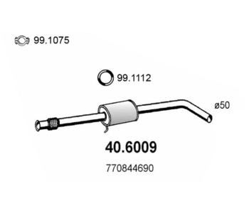 Средно гърне ASSO 40.6009 за RENAULT MEGANE I COACH (DA0/1_) купе от 1996 до 2003