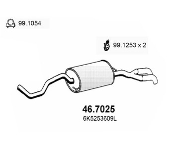 Крайно гърне ASSO 46.7025 за VOLKSWAGEN POLO (6V5) комби от 1997 до 2001