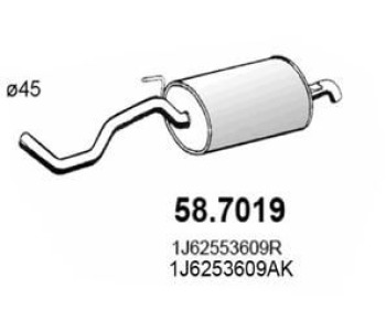 Крайно гърне ASSO 58.7019 за VOLKSWAGEN BEETLE (1Y7) кабриолет от 2002 до 2010