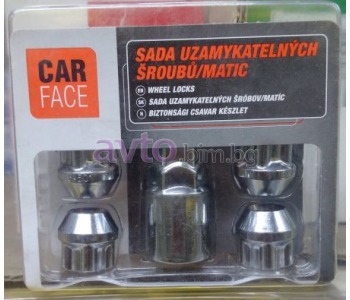 Гайки с конусовидна глава за джанти M12x1,5 комплект 4 броя CARFACE