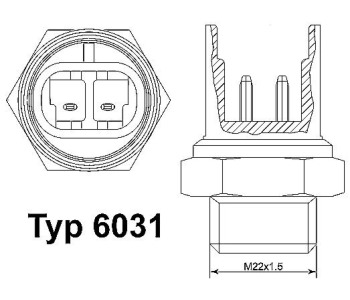 Термошалтер, вентилатор на радиатора BorgWarner (Wahler) 6031.92D за FIAT PALIO I (178BX) от 1996 до 2006