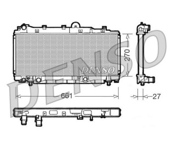 Радиатор, охлаждане на двигателя DENSO DRM09131 за LANCIA DELTA II (836) от 1993 до 1999