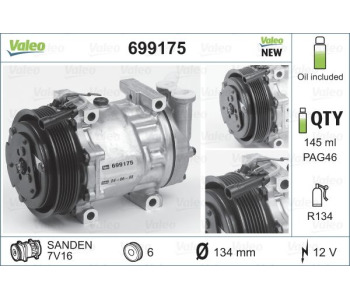 Компресор, климатизация VALEO 699175 за ALFA ROMEO 145 (930) от 1994 до 1998