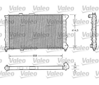Радиатор, охлаждане на двигателя VALEO 732505 за ALFA ROMEO 166 (936) от 1998 до 2003