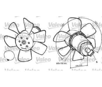 Вентилатор, охлаждане на двигателя VALEO 696031 за VOLKSWAGEN PASSAT B2 (33B) комби от 1980 до 1989