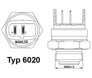 Термошалтер, вентилатор на радиатора BorgWarner (Wahler) 6020.95D за VOLKSWAGEN GOLF I (17) от 1974 до 1985