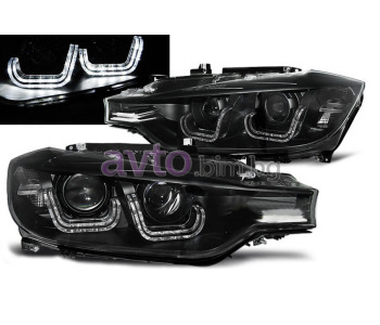Тунинг фарове електрически черни H7 U-LED TRU DRL за BMW 3 Ser (F31) комби от 2011