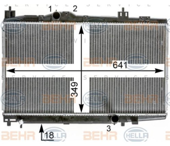 Радиатор, охлаждане на двигателя HELLA 8MK 376 902-011 за SKODA ROOMSTER (5J) пътнически от 2006 до 2015