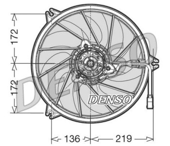 Вентилатор, охлаждане на двигателя DENSO DER32003 за SKODA FABIA I (6Y2) хечбек от 1999 до 2008