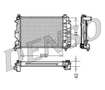 Радиатор, охлаждане на двигателя DENSO DRM32018 за SKODA OCTAVIA II (1Z3) от 2004 до 2013