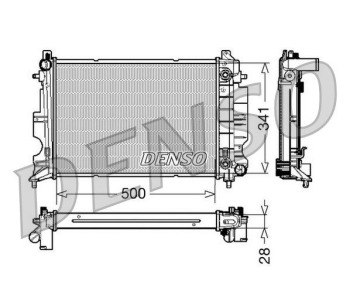 Радиатор, охлаждане на двигателя DENSO DRM32017 за SEAT ALTEA (5P1) от 2004 до 2015