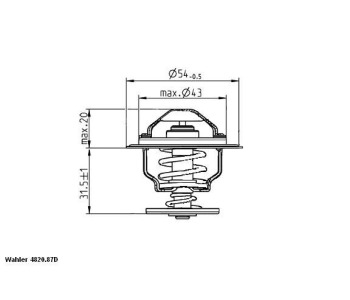 Термостат, охладителна течност BorgWarner (Wahler) 4820.87D за VOLKSWAGEN GOLF V (1K5) комби от 2007 до 2009