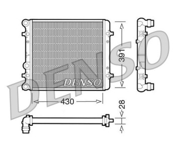 Радиатор, охлаждане на двигателя DENSO DRM32037 за SEAT LEON (1P1) от 2005 до 2012