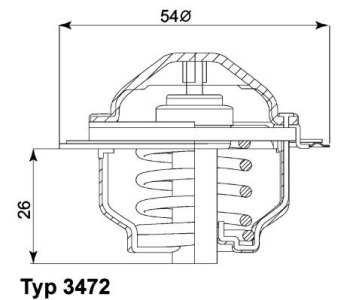Термостат, охладителна течност BorgWarner (Wahler) 3472.87D за AUDI TT Roadster (8J9) от 2007 до 2014