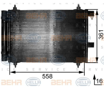 Кондензатор, климатизация HELLA 8FC 351 301-401 за AUDI A4 (8D2, B5) от 1994 до 2001