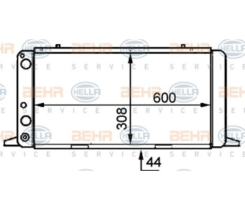 Радиатор, охлаждане на двигателя HELLA 8MK 376 715-334 за AUDI A4 (8D2, B5) от 1994 до 2001