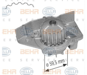 Водна помпа HELLA 8MP 376 801-691 за AUDI A6 (4F2, C6) от 2004 до 2011