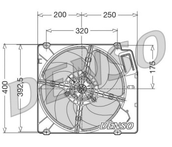 Вентилатор, охлаждане на двигателя DENSO DER02008 за AUDI A7 Sportback (4GA, 4GF) от 2010 до 2018
