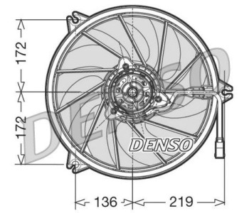 Вентилатор, охлаждане на двигателя DENSO DER32005 за SEAT LEON (1M1) от 1999 до 2006