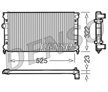 Радиатор, охлаждане на двигателя DENSO DRM32041 за SKODA SUPERB II (3T5) комби от 2009 до 2015