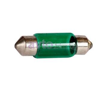 Крушка за плафон 10W 12V SV8.5D 11x35 зелена 1бр.