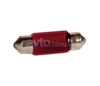 Крушка за плафон 10W 12V SV8.5D 11x35 червена 1бр.