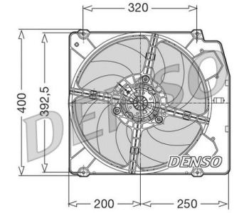 Вентилатор, охлаждане на двигателя DENSO DER05004 за BMW 3 Ser (E46) компакт от 2001 до 2005