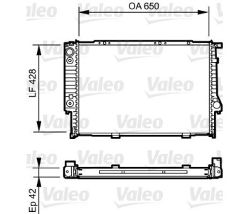 Радиатор, охлаждане на двигателя VALEO 734421 за BMW 5 Ser (E34) комби от 1991 до 1997