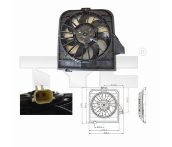 Вентилатор, охлаждане на двигателя TYC 804-0002 за CHRYSLER VOYAGER (RG, RS) от 1999 до 2008