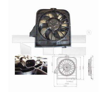 Вентилатор, охлаждане на двигателя TYC 804-0003 за CHRYSLER VOYAGER (RG, RS) от 1999 до 2008
