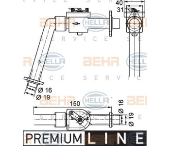 Топлообменник, отопление на вътрешното пространство HELLA 8FH 351 331-404 за CITROEN BERLINGO (B9) товарен от 2008 до 2018