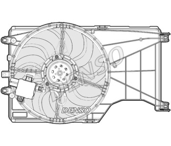 Вентилатор, охлаждане на двигателя DENSO DER21017 за CITROEN BERLINGO (M) товарен от 1996 до 2011