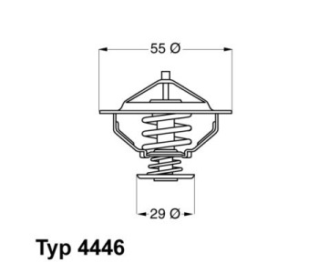 Термостат, охладителна течност BorgWarner (Wahler) 4446.83D за FIAT DUCATO (230) товарен от 1994 до 2002