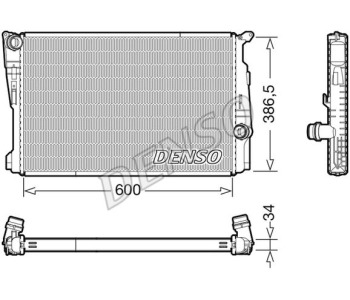 Радиатор, охлаждане на двигателя DENSO DRM07020 за PEUGEOT 306 (7E, N3, N5) комби от 1994 до 2002