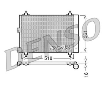 Кондензатор, климатизация DENSO DCN07008 за CITROEN C4 PICASSO I (UD) от 2006 до 2013