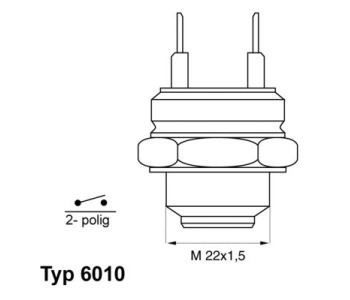 Термошалтер, вентилатор на радиатора BorgWarner (Wahler) 6010.88D за PEUGEOT 205 I (741A/C) от 1983 до 1987