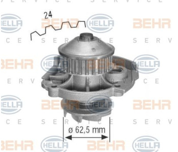 Водна помпа HELLA 8MP 376 801-051 за FORD GRAND C-MAX (DXA/CB7, DXA/CEU) от 2010