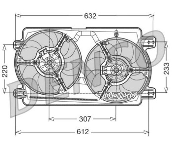 Вентилатор, охлаждане на двигателя DENSO DER07007 за PEUGEOT 807 (E) от 2002