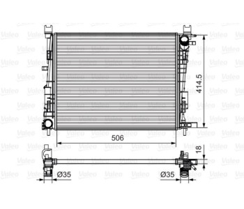 Радиатор, охлаждане на двигателя VALEO 735634 за DACIA LOGAN II седан от 2012 до 2020
