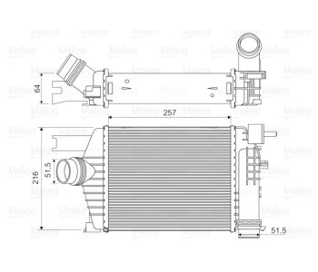 Интеркулер (охладител за въздуха на турбината) VALEO 818343 за RENAULT CAPTUR (J5_) от 2013
