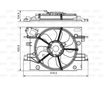 Вентилатор, охлаждане на двигателя VALEO 696880 за DACIA DUSTER (HS_) от 2010 до 2018